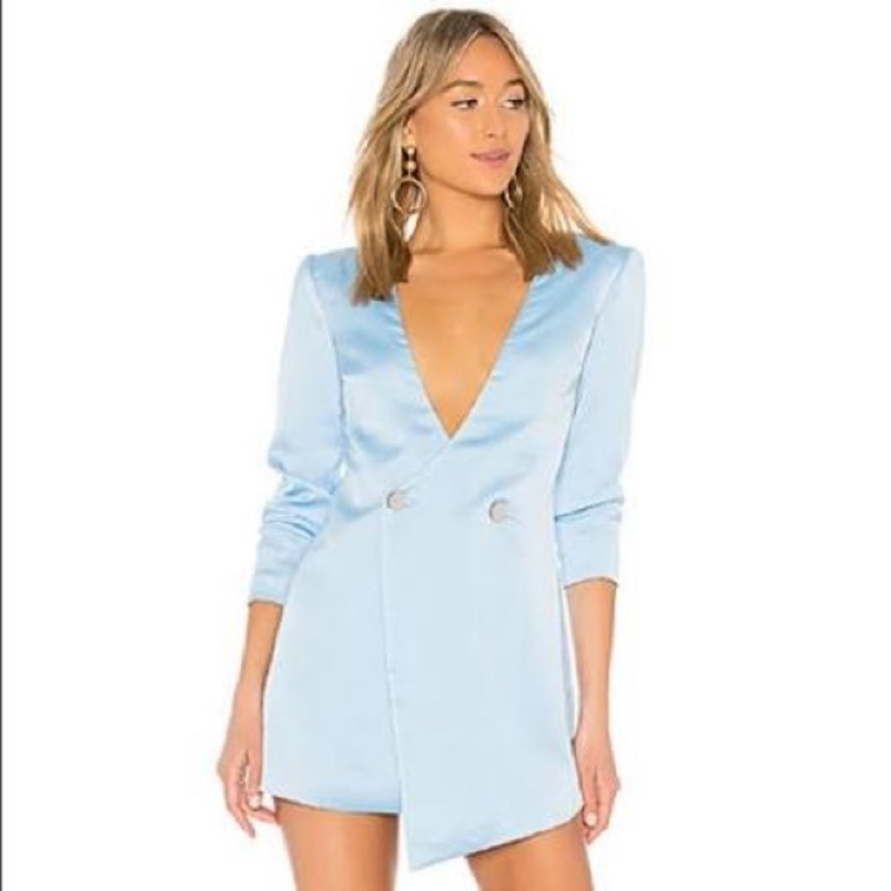 NBD Light Blue Long Sleeve Dress